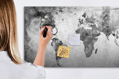 Tableau magnétique effaçable Carte du monde avec photos personnelles