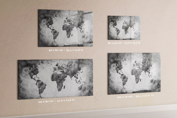 Tableau magnétique effaçable Carte du monde avec photos personnelles