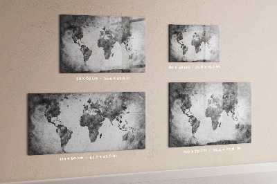 Tableau magnétique effaçable Carte du monde avec photos personnelles