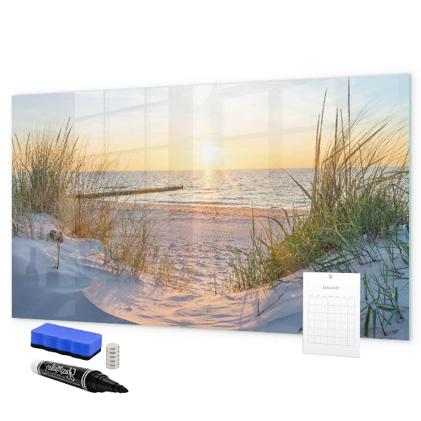 Tableau magnétique effaçable Plage et souvenirs en photos