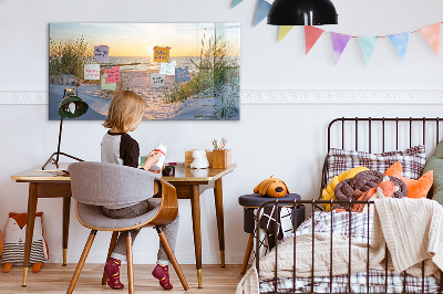 Tableau magnétique effaçable Plage et souvenirs en photos