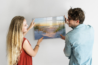 Tableau magnétique effaçable Plage et souvenirs en photos