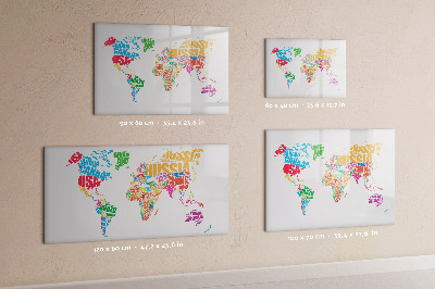 Tableau magnétique effaçable Le monde en mots et en photos colorés
