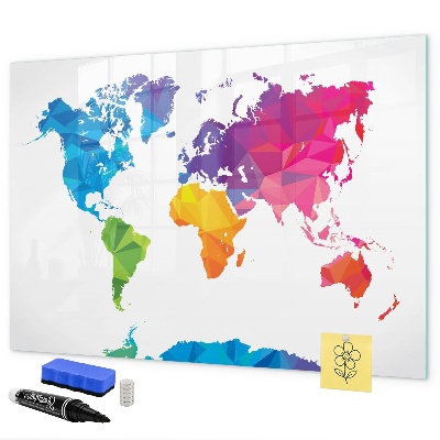 Tableau magnétique effaçable Une carte colorée pour les photos et les notes