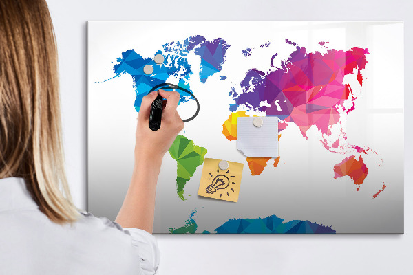 Tableau magnétique effaçable Une carte colorée pour les photos et les notes