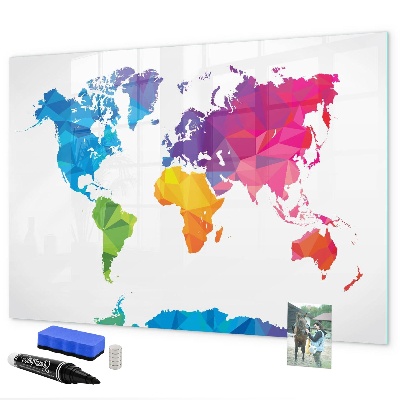 Tableau magnétique effaçable Une carte colorée pour les photos et les notes