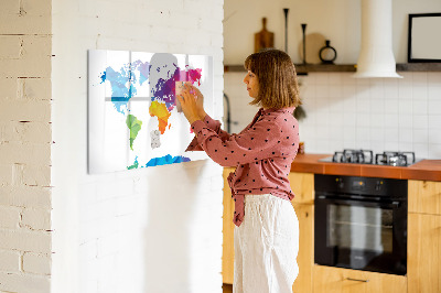 Tableau magnétique effaçable Une carte colorée pour les photos et les notes