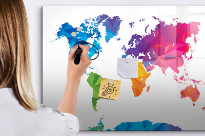 Tableau magnétique effaçable Une carte colorée pour les photos et les notes