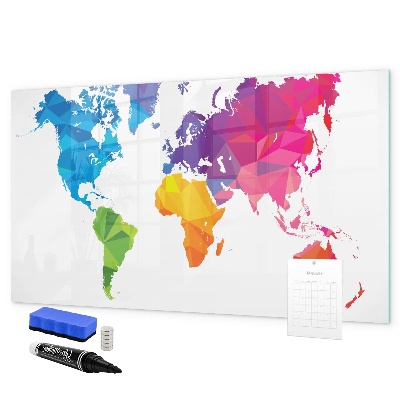 Tableau magnétique effaçable Une carte colorée pour les photos et les notes