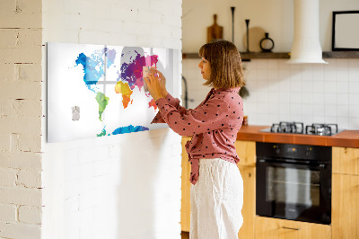 Tableau magnétique effaçable Une carte colorée pour les photos et les notes