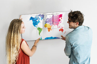 Tableau magnétique effaçable Une carte colorée pour les photos et les notes