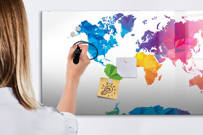 Tableau magnétique effaçable Une carte colorée pour les photos et les notes