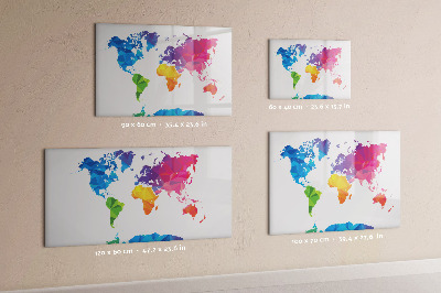 Tableau magnétique effaçable Une carte colorée pour les photos et les notes