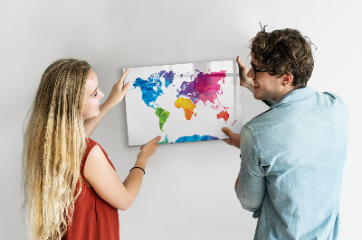 Tableau magnétique effaçable Une carte colorée pour les photos et les notes