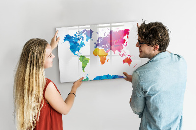 Tableau magnétique effaçable Une carte colorée pour les photos et les notes