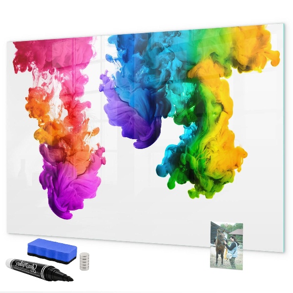 Tableau effaçable magnétique Des nuages ​​colorés avec des photos personnelles