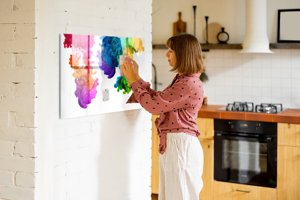 Tableau effaçable magnétique Des nuages ​​colorés avec des photos personnelles