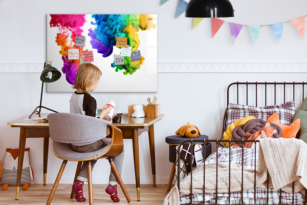 Tableau effaçable magnétique Des nuages ​​colorés avec des photos personnelles