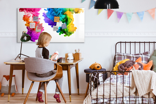 Tableau effaçable magnétique Des nuages ​​colorés avec des photos personnelles
