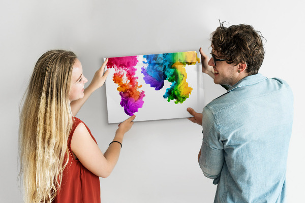 Tableau effaçable magnétique Des nuages ​​colorés avec des photos personnelles