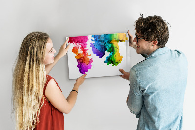 Tableau effaçable magnétique Des nuages ​​colorés avec des photos personnelles