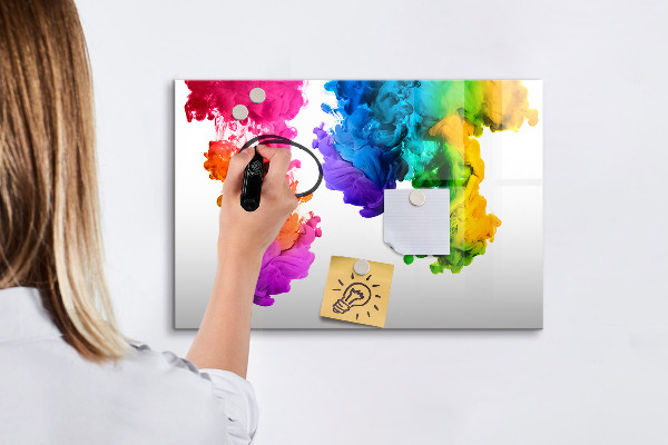 Tableau effaçable magnétique Des nuages ​​colorés avec des photos personnelles