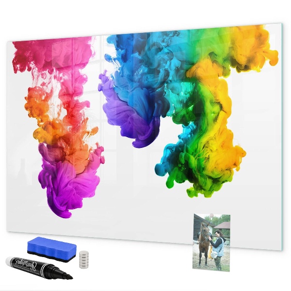 Tableau effaçable magnétique Des nuages ​​colorés avec des photos personnelles