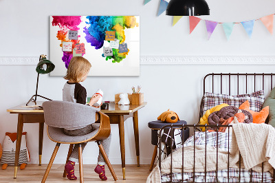 Tableau effaçable magnétique Des nuages ​​colorés avec des photos personnelles