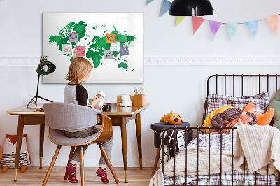 Tableau magnétique effaçable Carte interactive pour les souvenirs de voyage