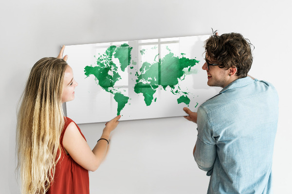 Tableau magnétique effaçable Carte interactive pour les souvenirs de voyage