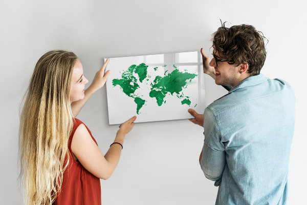 Tableau magnétique effaçable Carte interactive pour les souvenirs de voyage