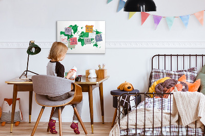 Tableau magnétique effaçable Carte interactive pour les souvenirs de voyage