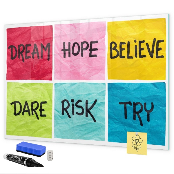 Tableau magnétique effaçable Des slogans inspirants pour l'action et les rêves