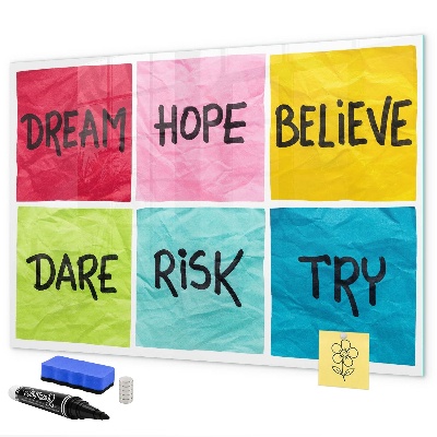 Tableau magnétique effaçable Des slogans inspirants pour l'action et les rêves