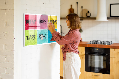 Tableau magnétique effaçable Des slogans inspirants pour l'action et les rêves
