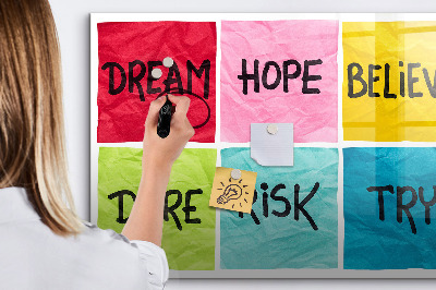 Tableau magnétique effaçable Des slogans inspirants pour l'action et les rêves