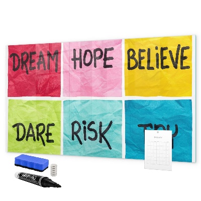 Tableau magnétique effaçable Des slogans inspirants pour l'action et les rêves
