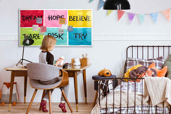 Tableau magnétique effaçable Des slogans inspirants pour l'action et les rêves