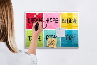 Tableau magnétique effaçable Des slogans inspirants pour l'action et les rêves