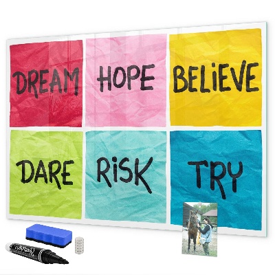 Tableau magnétique effaçable Des slogans inspirants pour l'action et les rêves