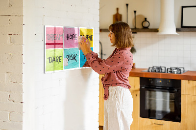 Tableau magnétique effaçable Des slogans inspirants pour l'action et les rêves