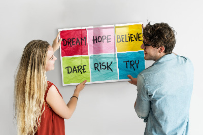 Tableau magnétique effaçable Des slogans inspirants pour l'action et les rêves