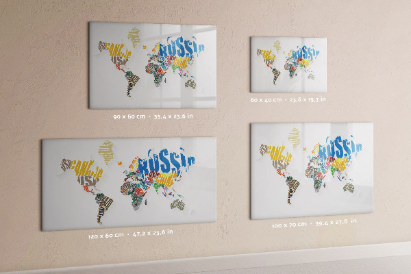 Tableau magnétique effaçable Une carte du monde avec des souvenirs personnels