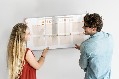 Tableau effaçable magnétique Agenda hebdomadaire avec espace pour photos