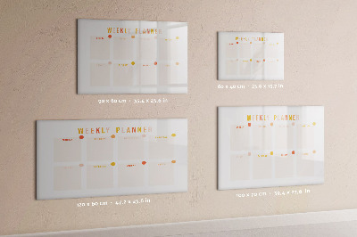 Tableau effaçable magnétique Agenda hebdomadaire avec espace pour photos