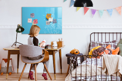 Tableau magnétique effaçable Un tableau coloré pour présenter des photos