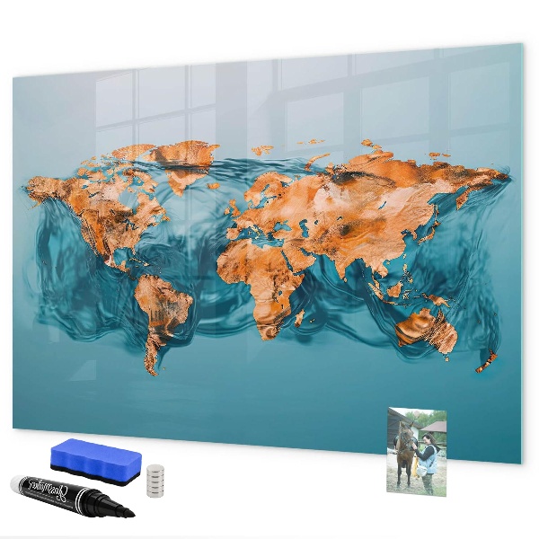 Tableau effaçable magnétique Un monde interactif avec des photos personnelles