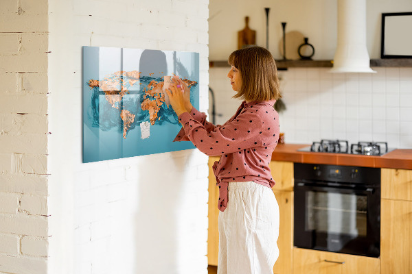 Tableau effaçable magnétique Un monde interactif avec des photos personnelles