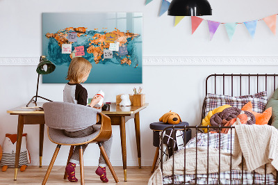 Tableau effaçable magnétique Un monde interactif avec des photos personnelles
