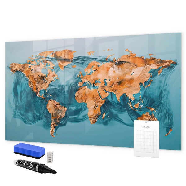 Tableau effaçable magnétique Un monde interactif avec des photos personnelles